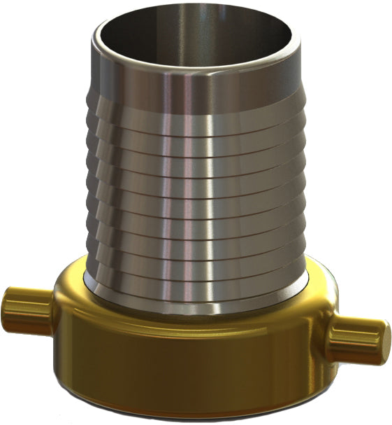 FSB-6 by Campbell Fittings | Suction Hose Coupling | Female Shank | 1-1/2" Female NPSM Thread x 1-1/2" Hose Shank | Nut: Brass | Plated Steel Shank