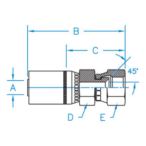 FSX-04-06 by Kurt Hydraulics | Jump Size | Female SAE 45 Degree | Swivel | for 1/4" Hose ID