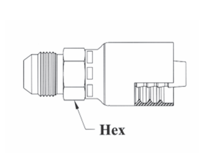 GC06-12x12 by Couplamatic | Grip Crimp Coupling | 3/4" Hose ID x 1-1/16x14 Thread Size SAE 45° Male Solid | Straight | Trivalent Zinc Plating