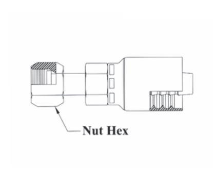 GC30-20x20 by Couplamatic | Grip Crimp Coupling | 1-1/4" Hose ID x 1-11/16x12 Thread Size O-Ring Face Seal | ORF Female Swivel | Straight | Trivalent Zinc Plating