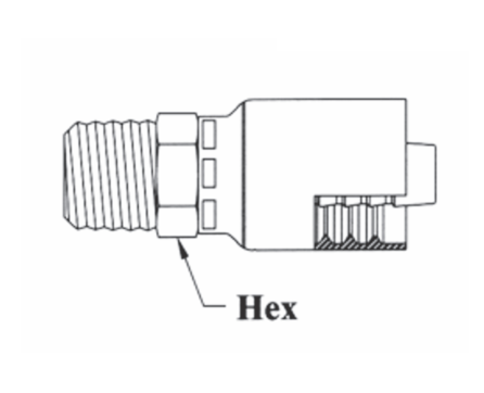 GC35-12x12 by Couplamatic | Grip Crimp Coupling | 3/4" Hose ID x R-3/4-14 Thread Size Male Pipe Solid | 3/4" BSPT | Straight | Trivalent Zinc Plating