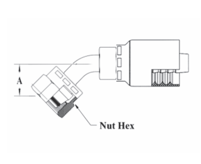 GC42-10x20 by Couplamatic | Grip Crimp Coupling | 5/8" Hose ID x M30x2.0 Thread Size DIN Heavy 24° Seat Female Swivel | 45° Elbow | Trivalent Zinc Plating