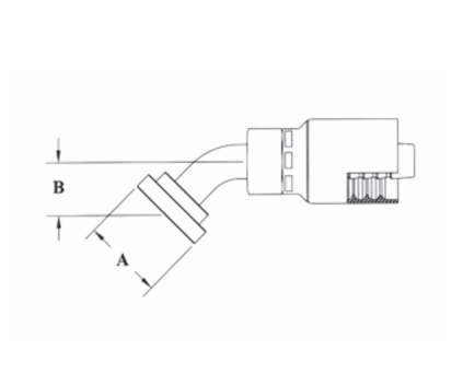GC50-8x12 by Couplamatic | Grip Crimp Coupling | 1/2" Hose ID x 3/4" Split Flange Size | Code 61 | 45° Elbow | Trivalent Zinc Plating