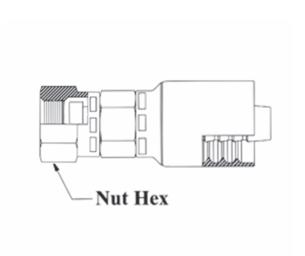 GC75-20x20 by Couplamatic | Grip Crimp Coupling | 1-1/4" Hose ID x 1-11/16x12 Thread Size O-Ring Face Seal | ORF Female Swivel Short Rise | Straight | Trivalent Zinc Plating