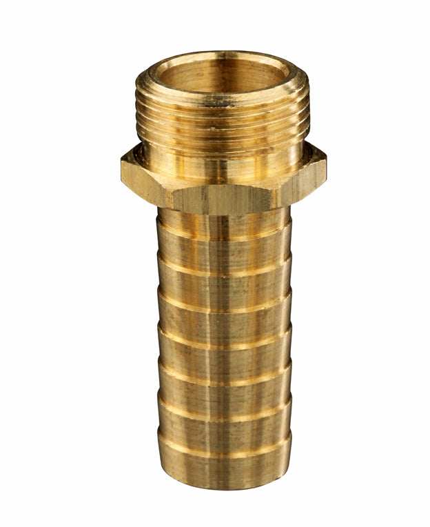 GHM-12 by Campbell Fittings | Garden Hose Couplings | Garden Hose Male | 3/4" Male GHT Thread x 3/4" Hose Barb | Straight | Brass | Pack of 25