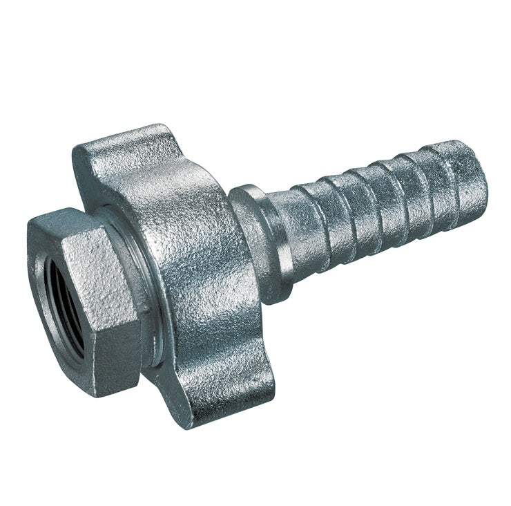 GJ-100 by Kuriyama | GJ Series | Ground Joint Coupling | Complete Set | with Wing Nut & Spud | 1" Hose Barb x 1" Female NPT Plated Ductile Iron