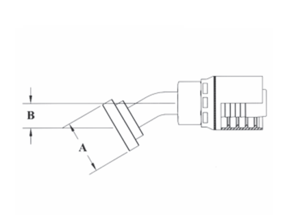 GW49-20x20 by Couplamatic | GW Series Coupling | 1-1/4" Hose ID x 1-1/4" Split Flange Size | Code 61 | 30° Elbow | Trivalent Zinc Plating