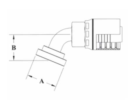 GW52-12x16 by Couplamatic | GW Series Coupling | 3/4" Hose ID x 1" Split Flange Size | Code 61 | 67-1/2° Elbow | Trivalent Zinc Plating