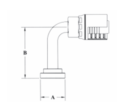 GW54-16x16 by Couplamatic | GW Series Coupling | 1" Hose ID x 1" Split Flange Size | Code 61 | 90° Long Elbow | Trivalent Zinc Plating