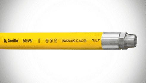 20129566 Gorilla® by ContiTech | Air / Multipurpose Hose | Continental | 0.375" (3/8") ID | 3/8" Male NPT x 3/8" Male NPT | 500 PSI | Yellow | 25ft