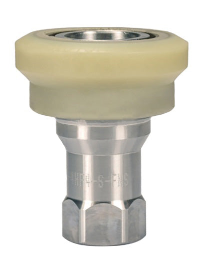 D-4HF4-S-FNS by Dixon Valve | Hydraulic Quick Disconnect Coupling | H-Series | 1/2" Female NPTF x 1/2" ISO-B Fry Oil Nylon Flanged | Socket | FDA FKM Seal | 303 Stainless Steel