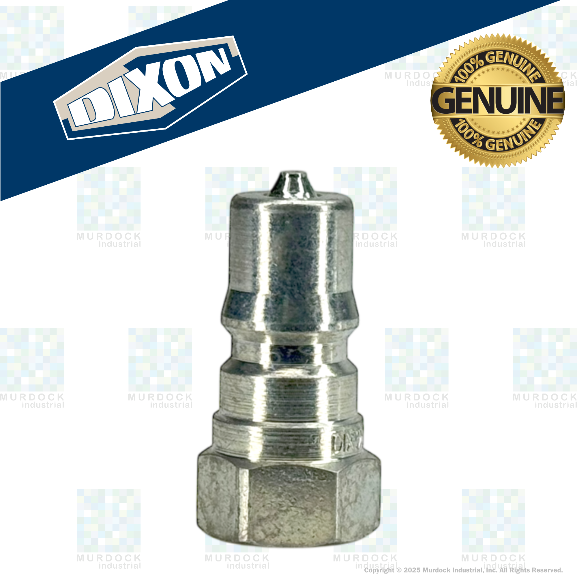 H1F1 by Dixon Valve | Hydraulic Quick Disconnect Coupling | H-Series | 1/8" Female NPTF x 1/8" ISO-B Interchange | Plug | Steel