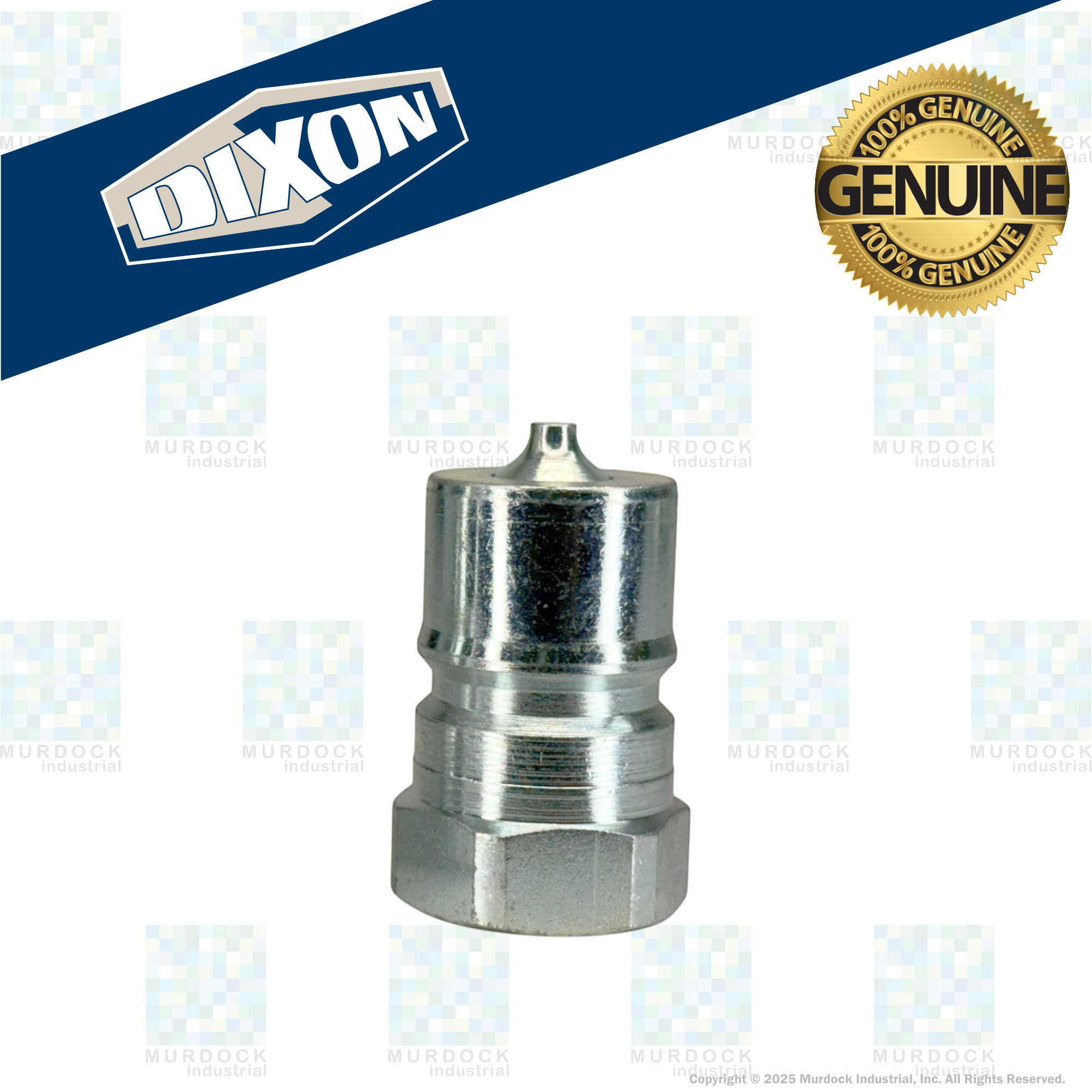 H4F4 by Dixon Valve | Hydraulic Quick Disconnect Coupling | H-Series | 1/2" Female NPTF x 1/2" ISO-B Interchange | Plug | Steel