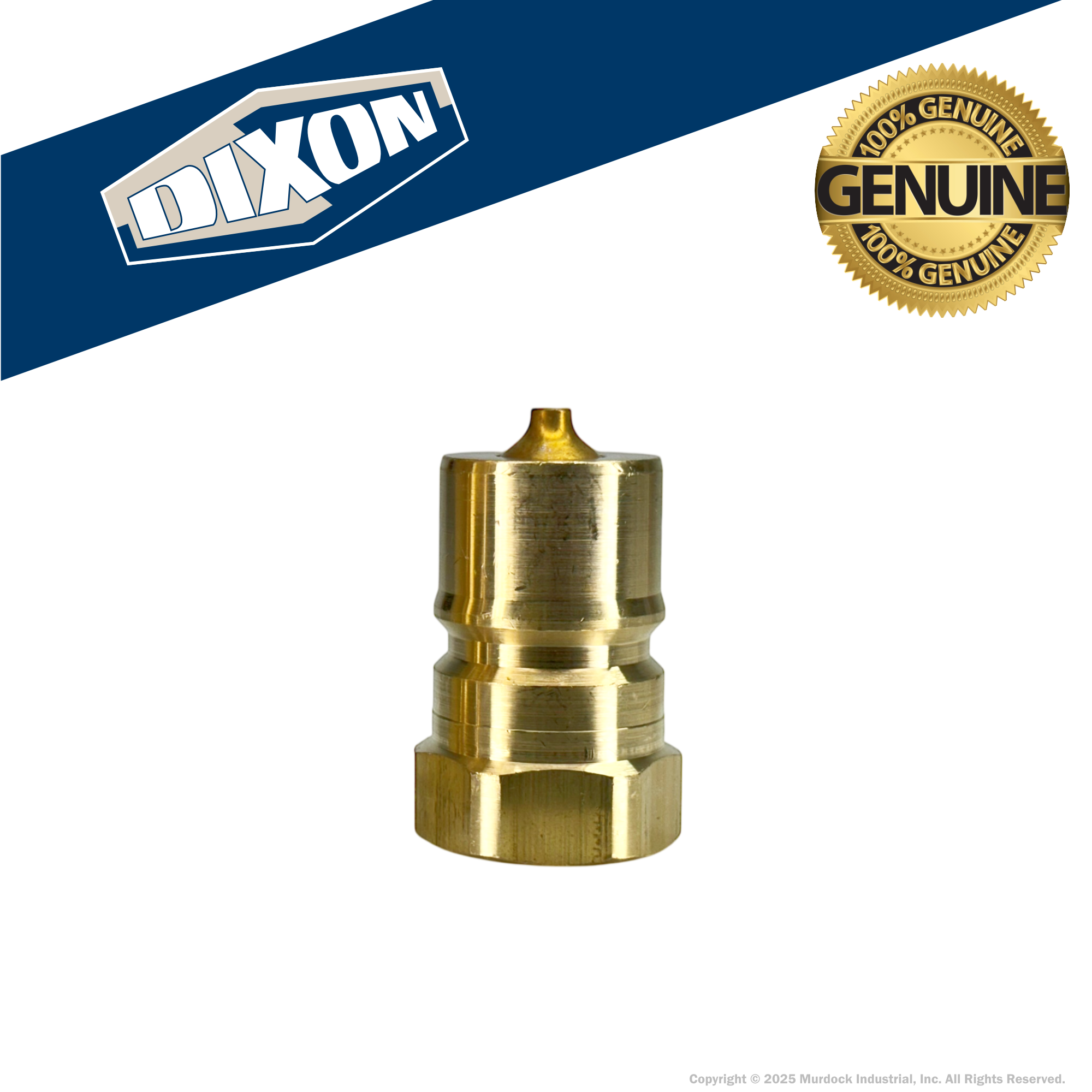 H6F6-B by Dixon Valve | Hydraulic Quick Disconnect Coupling | H-Series | 3/4" Female NPTF x 3/4" ISO-B Interchange | Plug | Brass