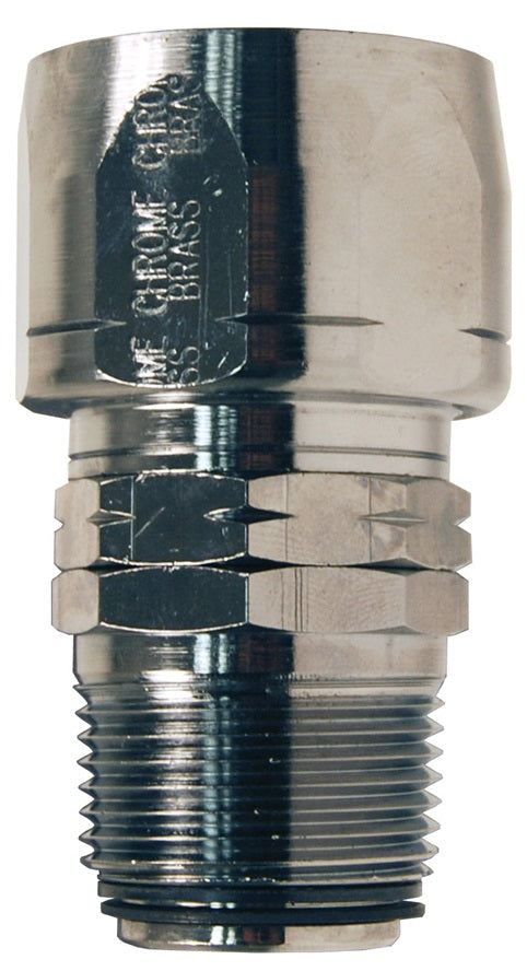 H609 by Dixon Valve | Holedall® Dubl-Grip | Field Attachable Coupling for Curb Pump Hose | Swivel | 1" Hose ID | 1" Male NPT | 1-3/8" Hose OD | Chrome Plated Brass