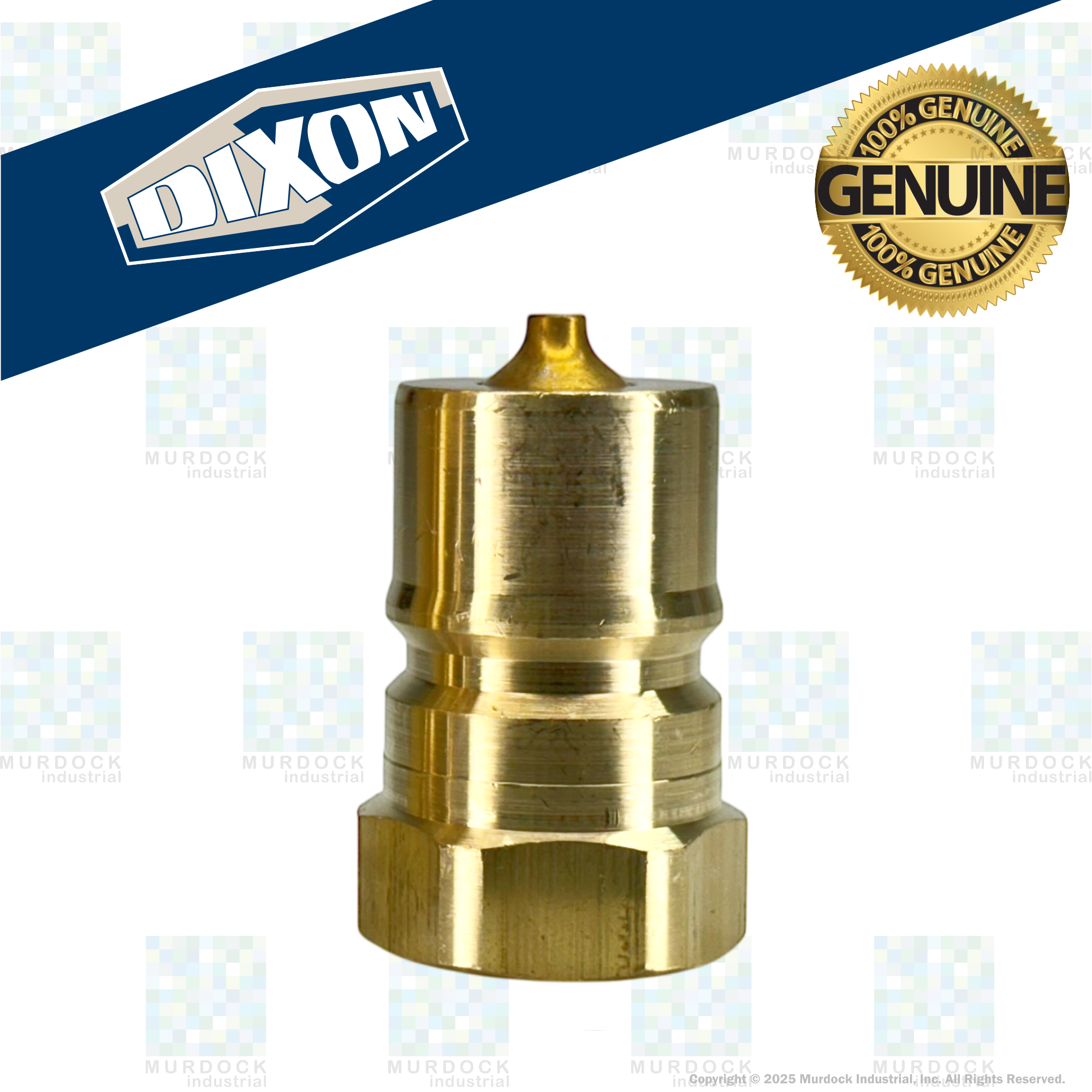 H8F8-B by Dixon Valve | Hydraulic Quick Disconnect Coupling | H-Series | 1" Female NPTF x 1" ISO-B Interchange | Plug | Brass