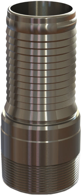 HASS-5C by Campbell Fittings | Threaded Crimpnology Nipple | 1-1/4" Male NPT Thread x 1-1/4" Hose Barb | 316 Stainless Steel