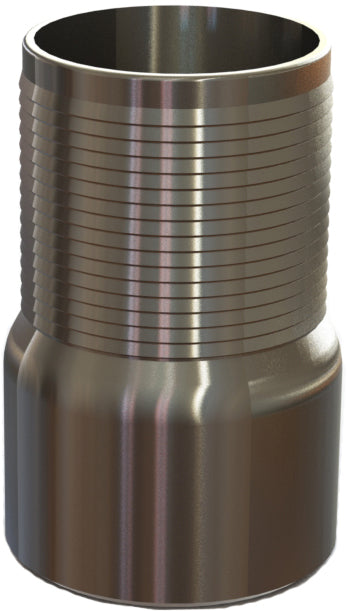 HASS-16 BV by Campbell Fittings | Beveled Combination Nipple | 4" Beveled End x 4" Hose Barb | 316 Stainless Steel