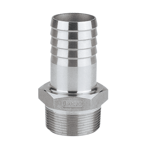 HB300SS by Banjo | Pipe Fitting | 3" Male NPT x 3" Hose Barb | Straight | 300 PSI | 316 Stainless Steel