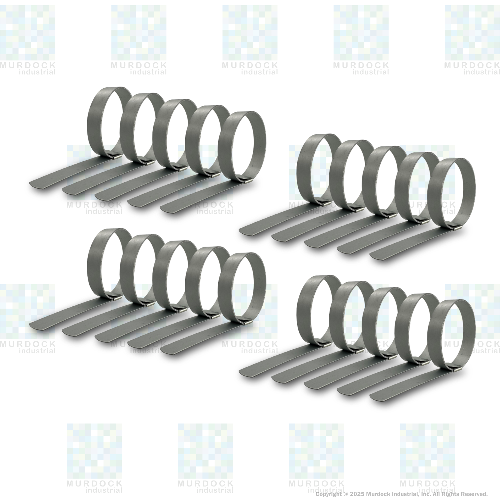 HBCP7 by Strapbinder | Center Punch Clamp | 1-3/4" ID | 5/8" Width | .027" Thickness | Galvanized Carbon Steel | Box of 100