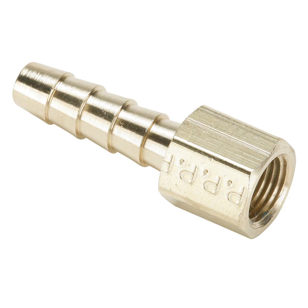 126HBL-4-2 by Parker | Hose Barb Fittings | 1/4" Hose Barb x 1/8" Female Pipe Thread | 1/2" Hex | 1.47" Length | Straight | Brass | Pack of 25