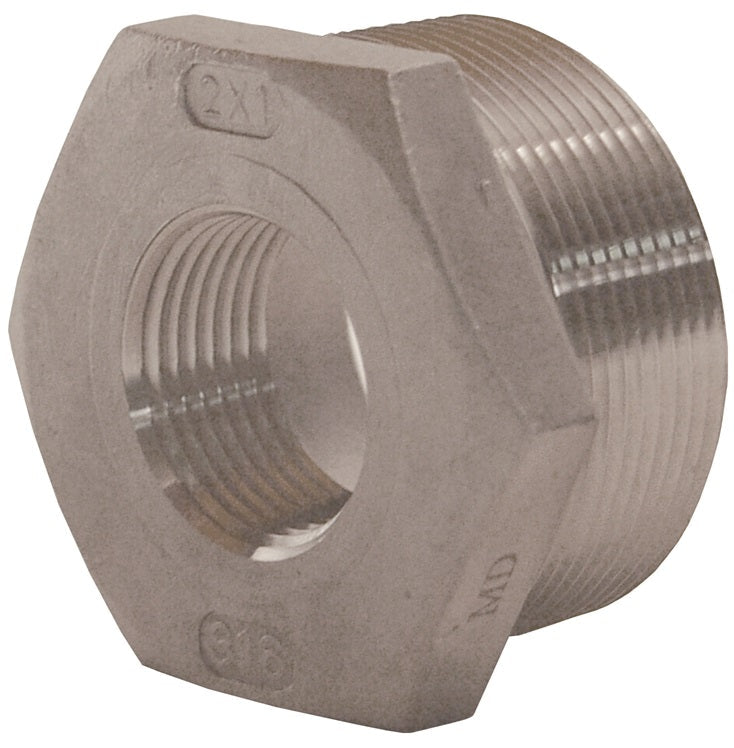 HB1512SS by Dixon Valve | Reducer Hex Bushing | 1-1/2" Male NPT x 1-1/4" Female NPT | 150# 316 Stainless Steel