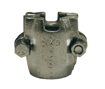 HD1-4 Dixon Valve Plated Iron Hydraulic Hose Coupling Clamp - 1/2" Hose ID - Hose OD Range: 56/64" to 60/64"