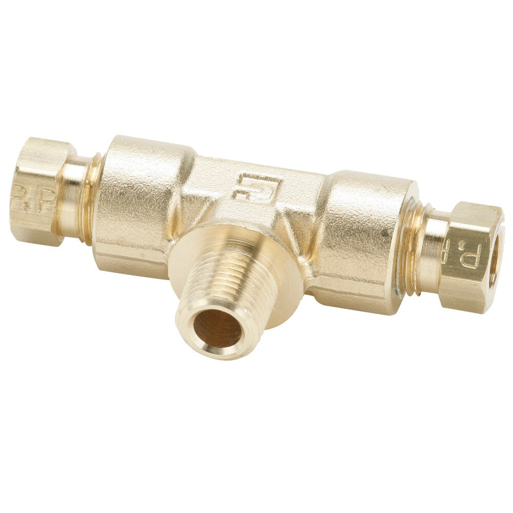 172HD-6-6 by Parker | Hi-Duty Fittings | 3/8" Tube Size x 3/8" Male Pipe Thread | Min. Orifice Size: .312" | .562" Hex | Tee | Brass | Pack of 5