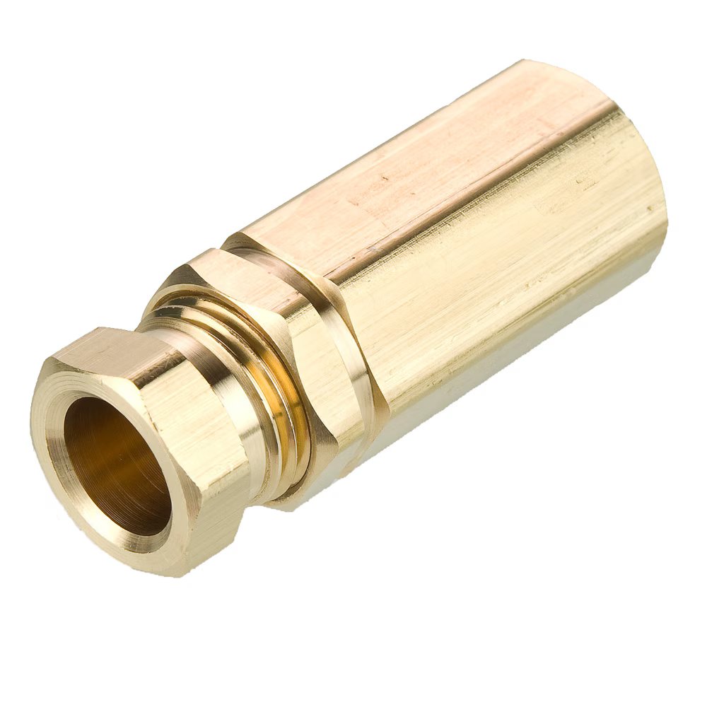 66HD-4-2 by Parker | Hi-Duty Fittings | 1/4" Tube Size Connector x 1/8" Female Pipe Thread | Min. Orifice Size: .187" | .562" Hex | 1.406" Length | Straight | Brass | Pack of 10