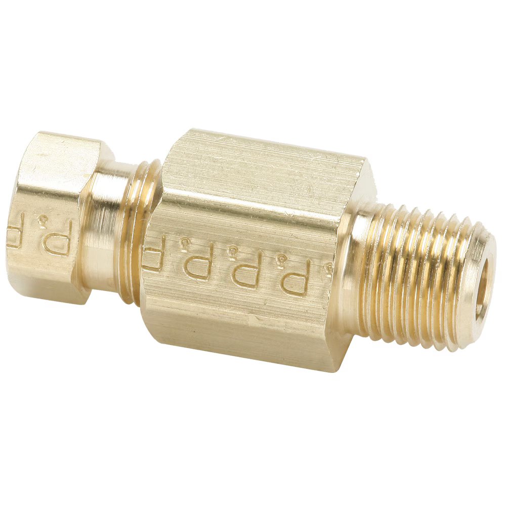 68HD-2-2 by Parker | Hi-Duty Fittings | 1/8" Tube Size Connector x 1/8" Male Pipe Thread | Min. Orifice Size: .093" | .437" Hex | 1.062" Length | Straight | Brass | Pack of 10