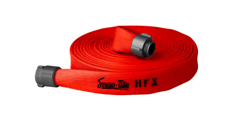 HFX20x100R15N by Snap-Tite | HFX Series | Nitrile Fire Hose Assembly with Polyester/Nylon Reinforcement | 2" Hose I.D. | 1-1/2" Male NH x 1-1/2" Female NH Couplings | 300 PSI | Red | 100ft Length