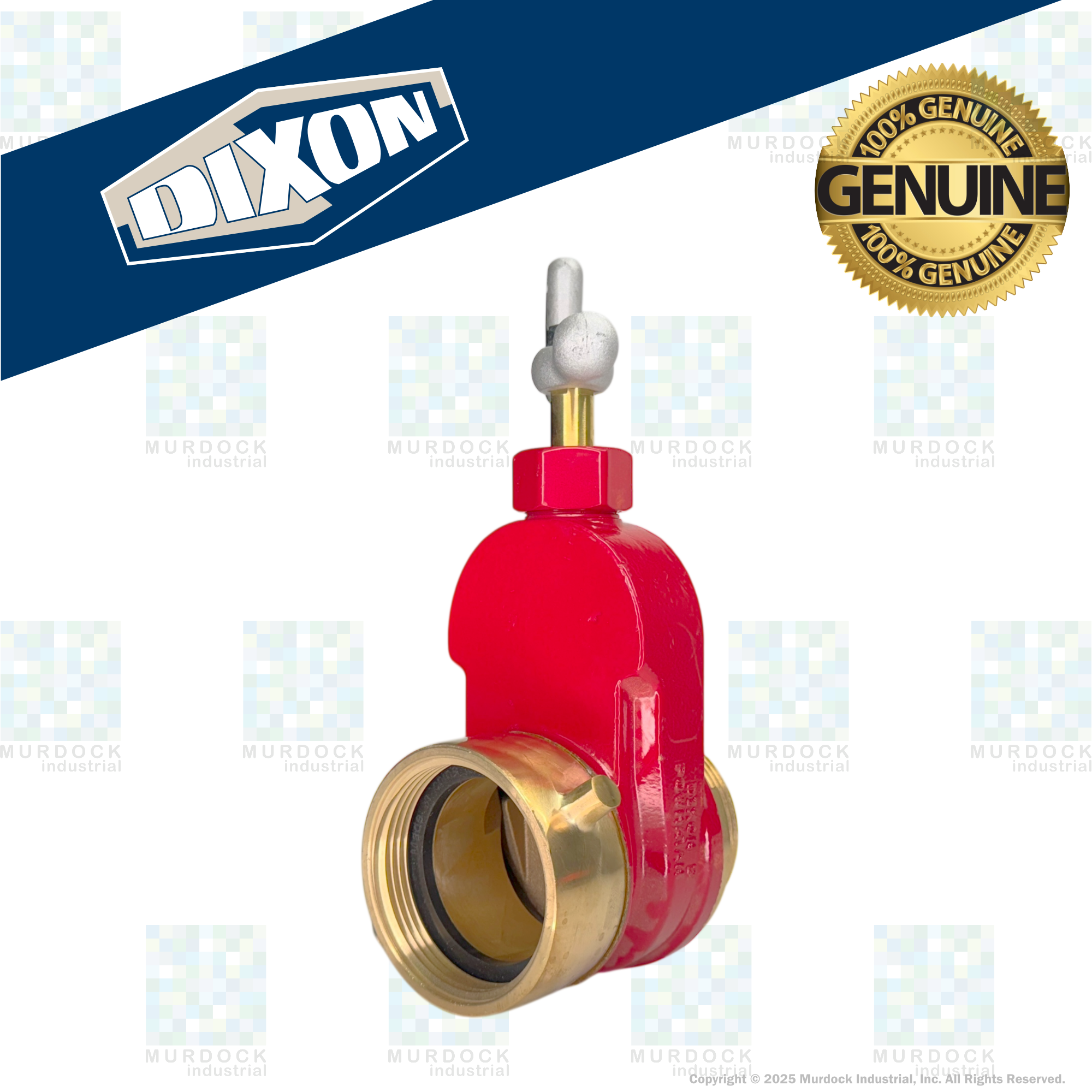 HGV250F Dixon Brass Single Hydrant Gate Valve - 2-1/2" Female NST(NH) x 2-1/2" Male NST(NH)