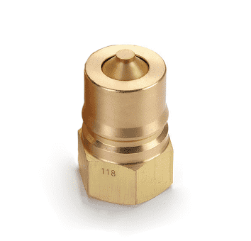 B4KP26BS143 Hansen® by Danfoss | HK 1-8 Series | Quick Disconnect Coupling | 1/2" Female BSPP Valved x 1/2" ISO 7241-1-B | Male Plug | FKM Seal | Brass