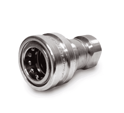 LL6HP31236 Hansen® by Danfoss | HK 1-8 Series | Quick Disconnect Coupling | 3/4" Female NPTF Valved x 3/4" ISO 7241-1-B | Female Socket | EPDM Seal | 303 Stainless Steel