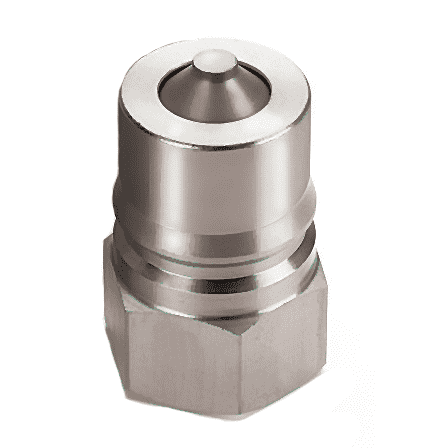 ML4KP26143 Hansen® by Danfoss | HK 1-8 Series | Quick Disconnect Coupling | 1/2" Female NPTF Valved x 1/2" ISO 7241-1-B | Male Plug | FKM Seal | 316 Stainless Steel