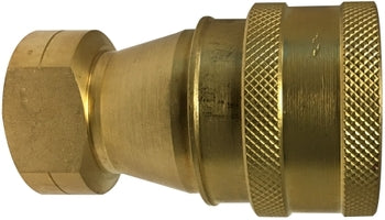 HNV12FB by Midland | Hydraulic Quick Disconnect | ISO-B Female Pipe Coupler | 1/2" Body Size | 1/2" Female NPT | Brass