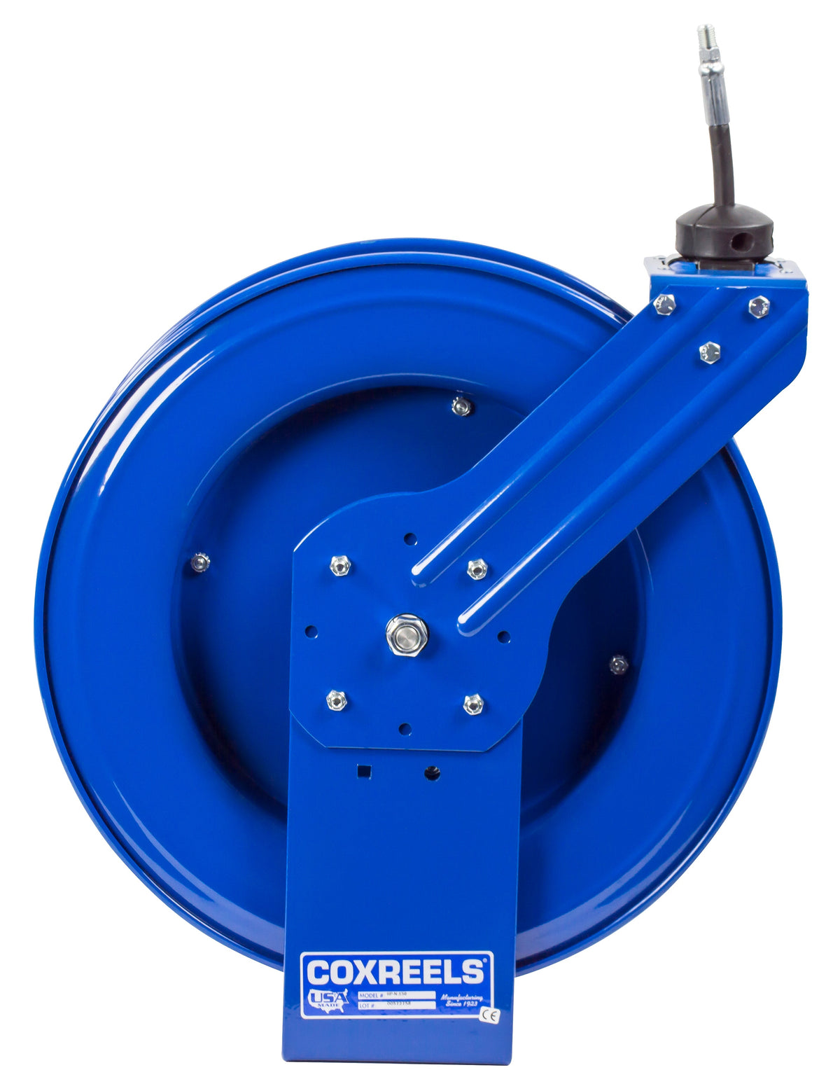 HP-N-350 by Coxreels | SH Series | 4,000 PSI Spring Driven Hose Reel for Grease & Hydraulic Oil | 3/8" Hose ID, 3/8" FNPT Inlet | Steel | 40ft Capacity, Hose Not Included