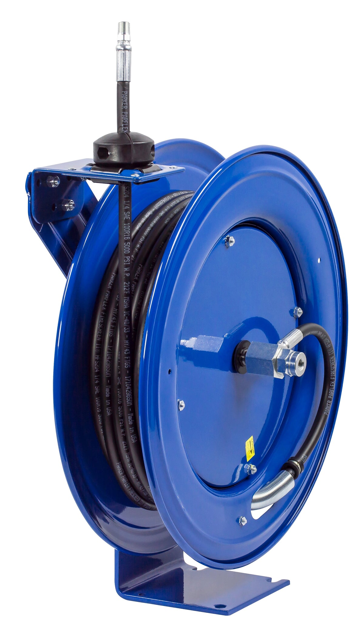 HP-N-350 by Coxreels | SH Series | 4,000 PSI Spring Driven Hose Reel for Grease & Hydraulic Oil | 3/8" Hose ID, 3/8" FNPT Inlet | Steel | 40ft Capacity, Hose Not Included