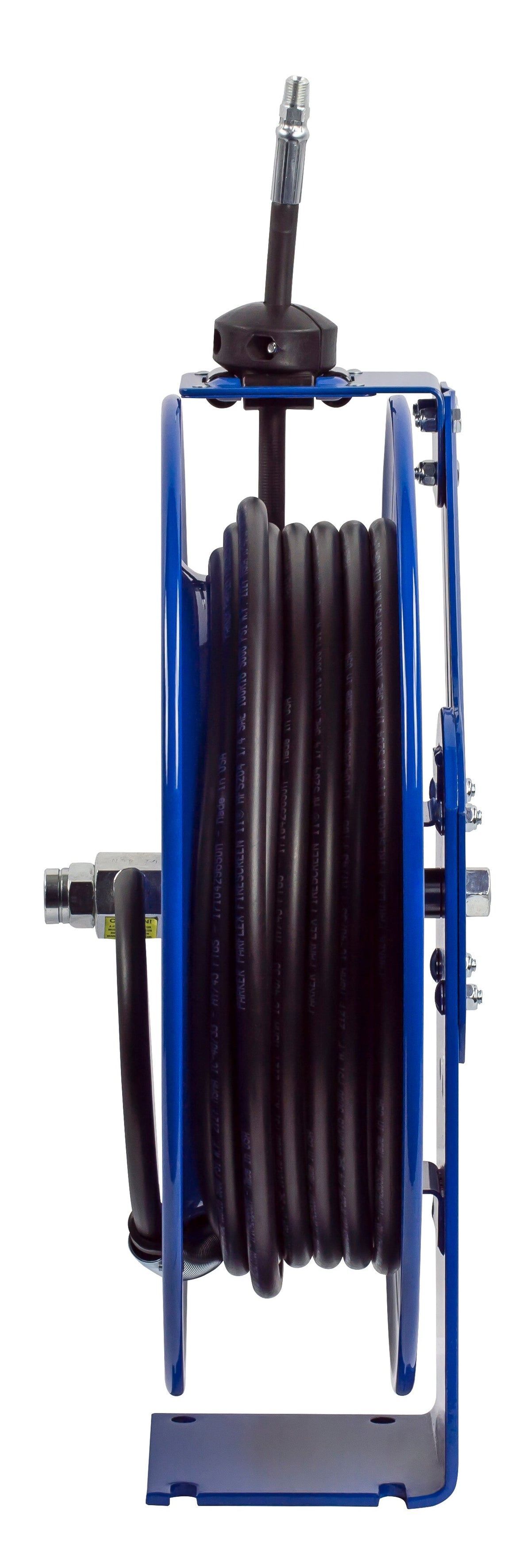 HP-N-160 by Coxreels | SH Series | 4,000 PSI Spring Driven Hose Reel for Grease & Hydraulic Oil | 3/8" Hose ID, 3/8" FNPT Inlet x 3/8" MNPT Hose End | Steel | 35ft Rubber Hose Included
