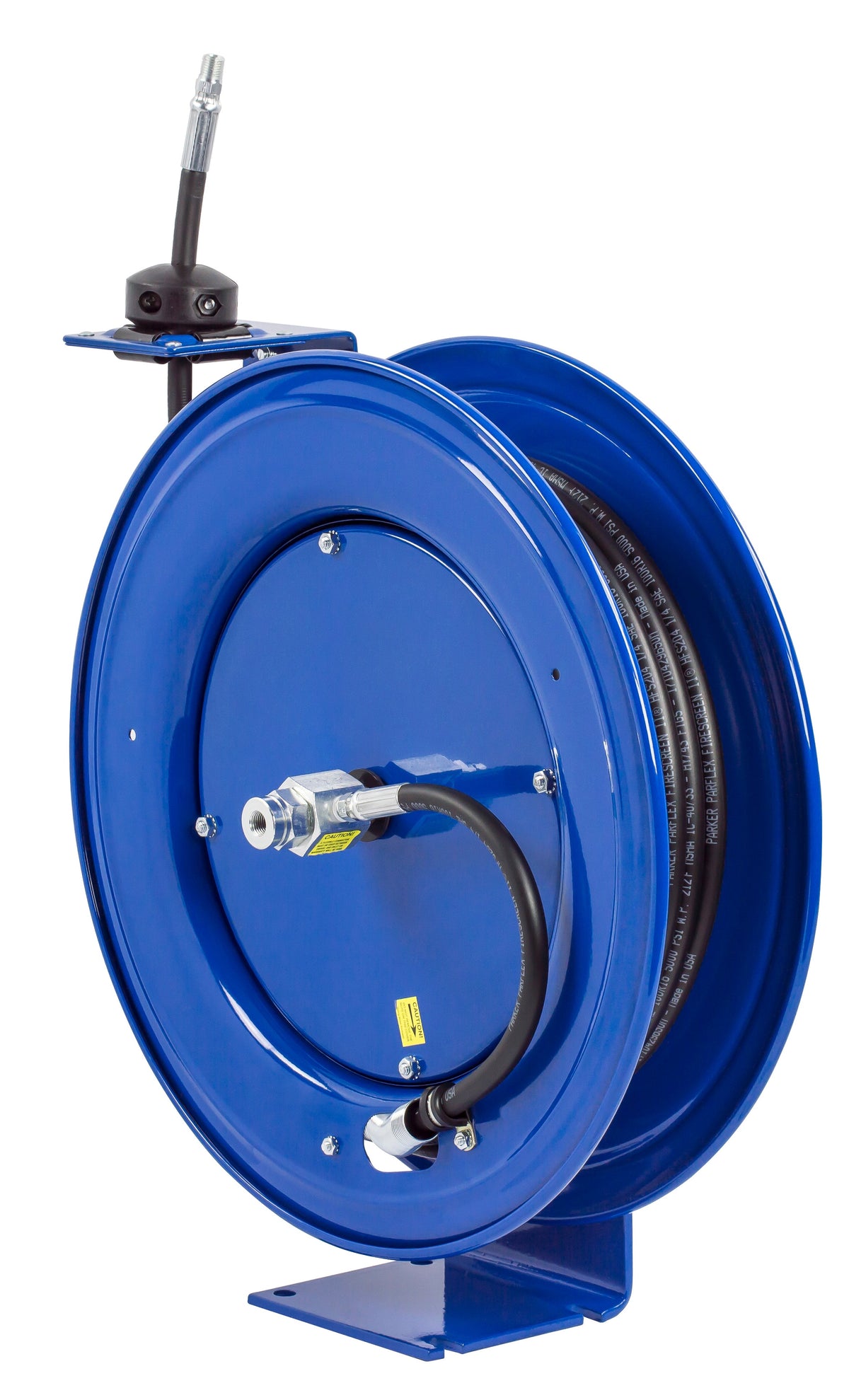 HP-N-350 by Coxreels | SH Series | 4,000 PSI Spring Driven Hose Reel for Grease & Hydraulic Oil | 3/8" Hose ID, 3/8" FNPT Inlet | Steel | 40ft Capacity, Hose Not Included