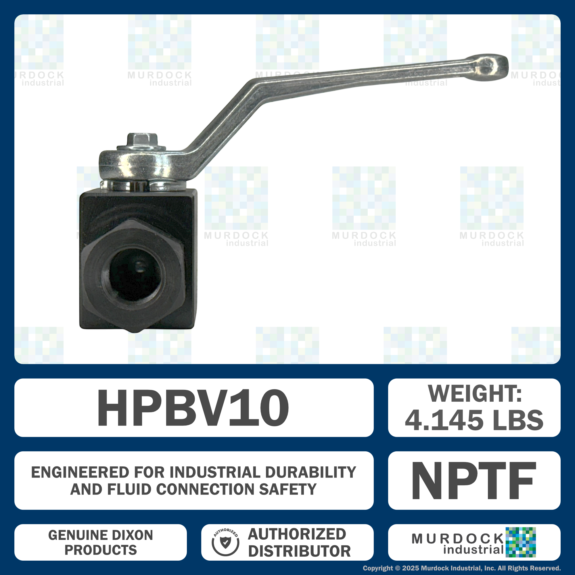 HPBV10 by Dixon Valve | High Pressure Ball Valve | Full-Bore | 1" Female NPT x 1" Female NPT | Carbon Steel