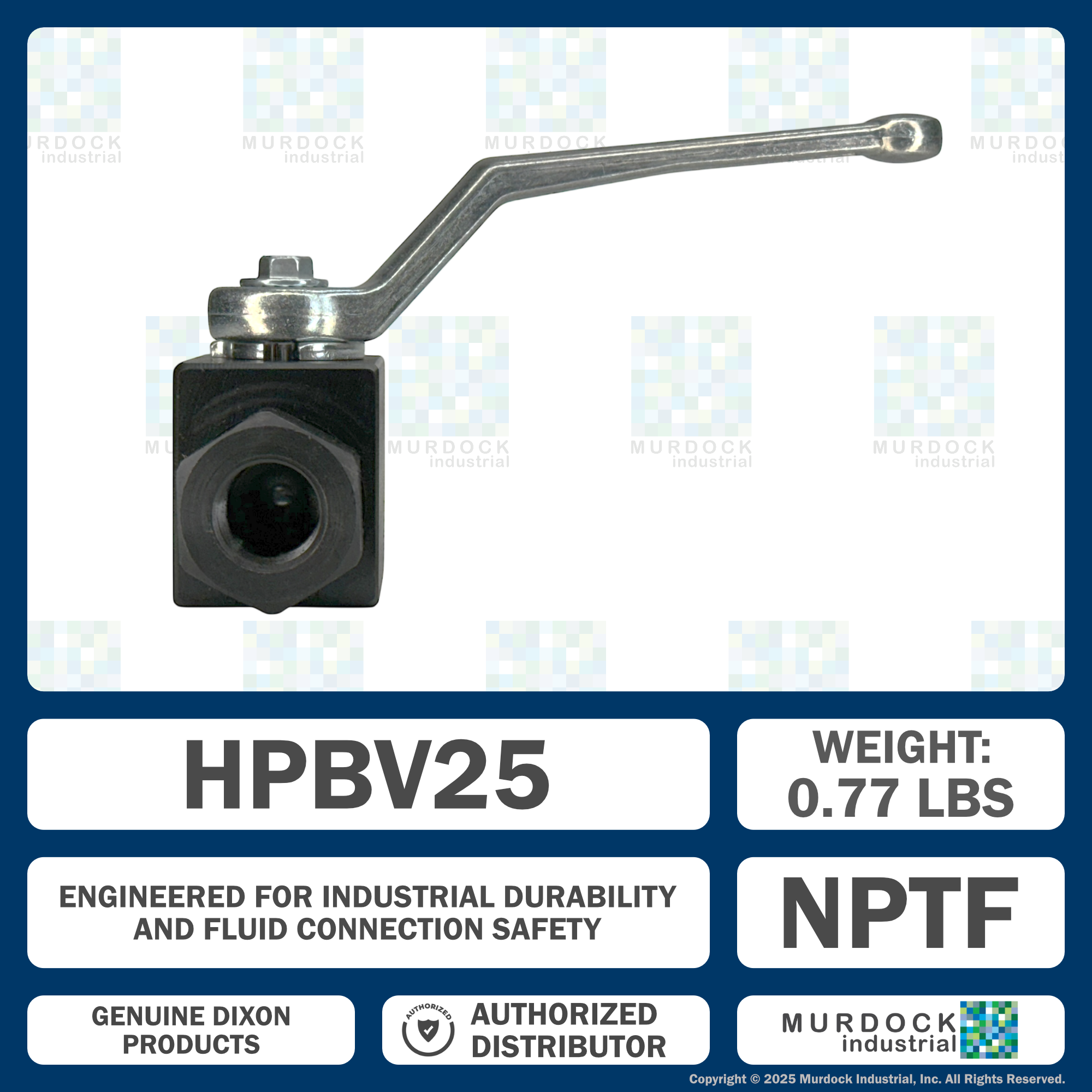HPBV25 by Dixon Valve | High Pressure Ball Valve | Full-Bore | 1/4" Female NPT x 1/4" Female NPT | Carbon Steel