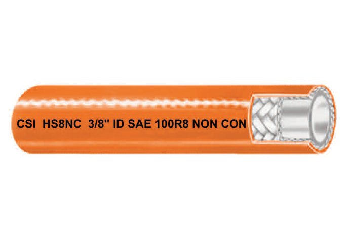 3/8" HS8NC by Couplamatic | Non-Conductive | Thermoplastic Hydraulic Hose | Aramid Braid | SAE 100R8 | 3/8" ID | 250ft