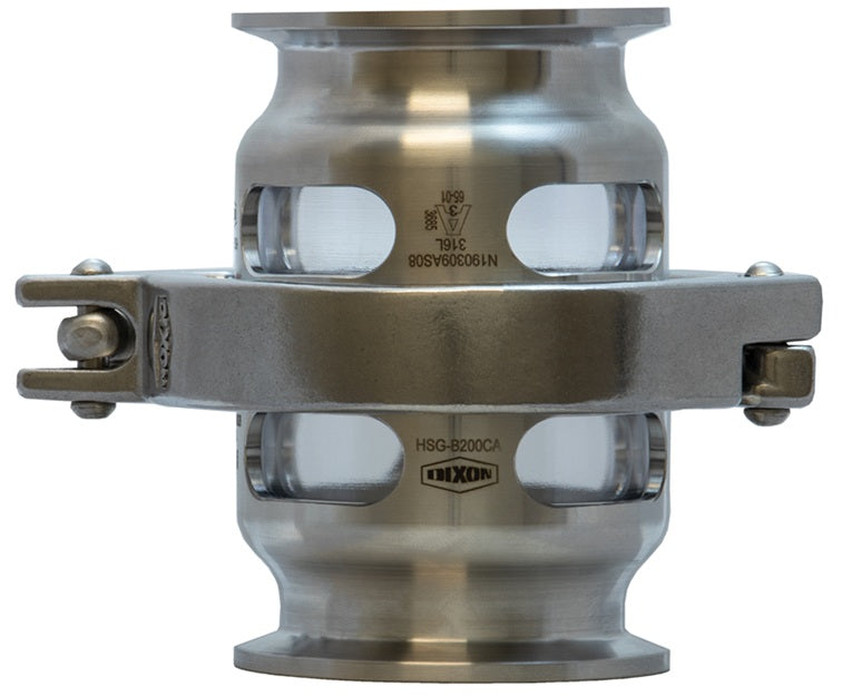 HSGV400CCA Dixon Valve HSG Sight Glass - 4" Single Pin Clamp Style - FKM Gasket - 316L Stainless Steel