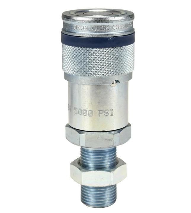 4HTRB5 by Dixon Valve | Hydraulic Quick Disconnect Coupling | HT-Series | 5/8" Male O-Ring Face Seal Bulkhead x 1/2" ISO16028 Flushface Interchange | Socket | Nitrile Seal | Steel