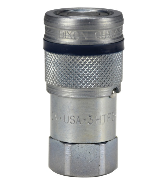 4HTZF4 by Dixon Valve | Hydraulic Quick Disconnect Coupling | HTZ-Series | ISO16028 Connect Under Pressure Flush Face Coupler | 1/2" Female NPTF x 1/2" Body Size | Socket | Steel