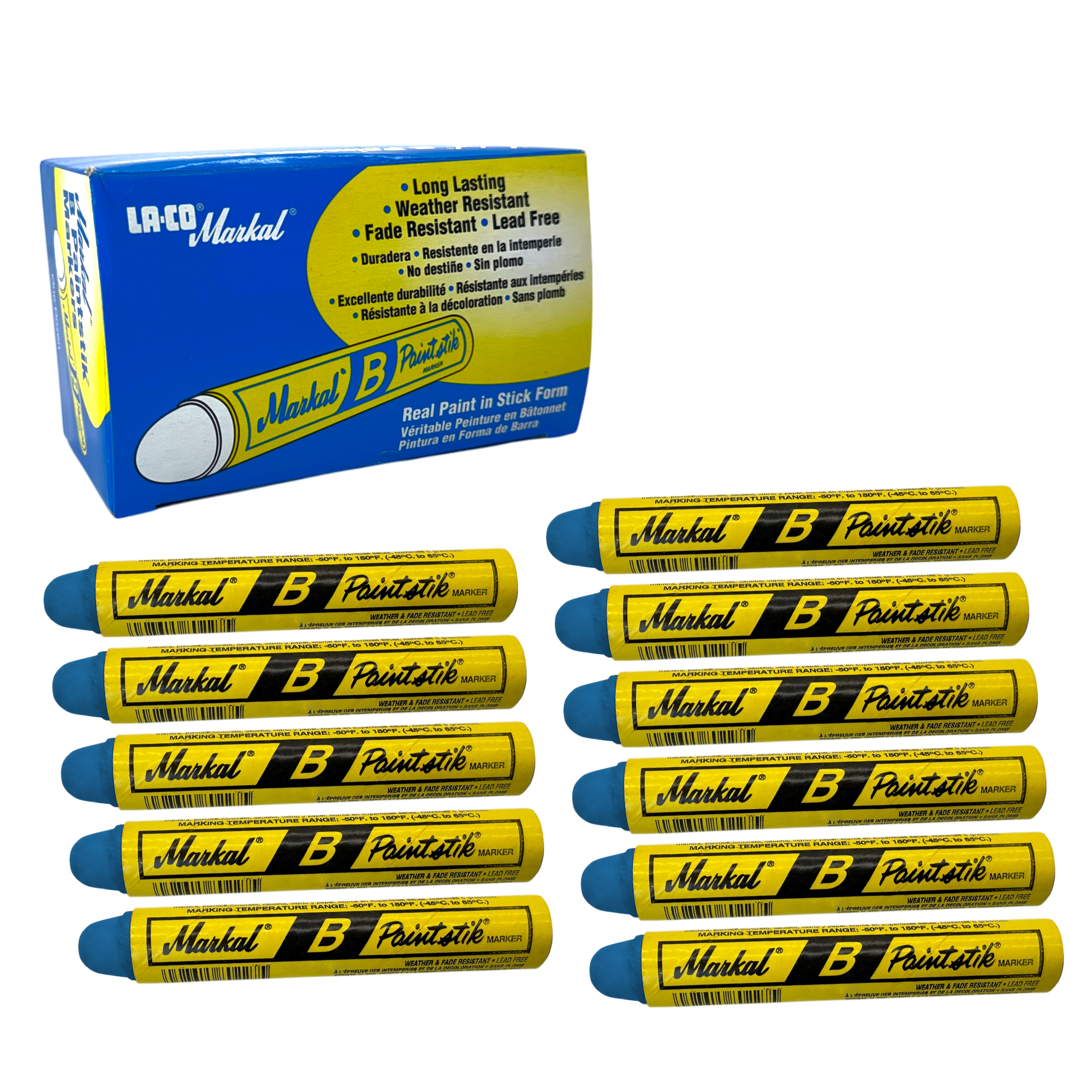080225 by Markal | B Paintstik | Standard Size 11/16" x 4-3/4" | Blue