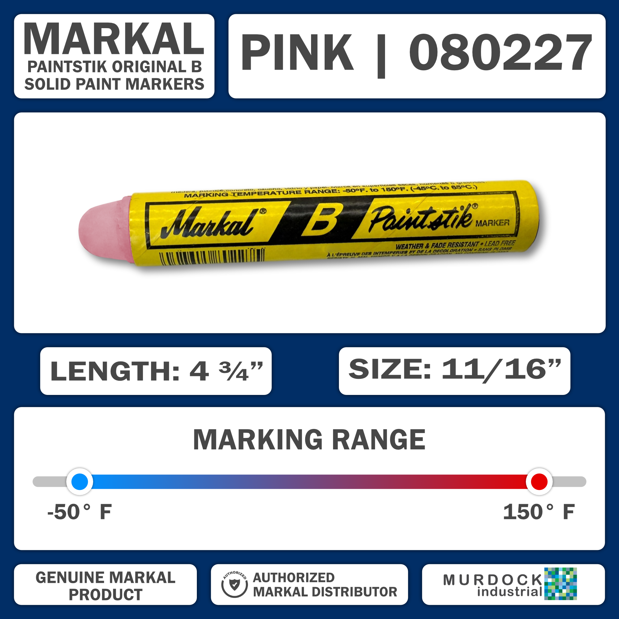 080227 by Markal | B Paintstik | Standard Size 11/16" x 4-3/4" | Pink