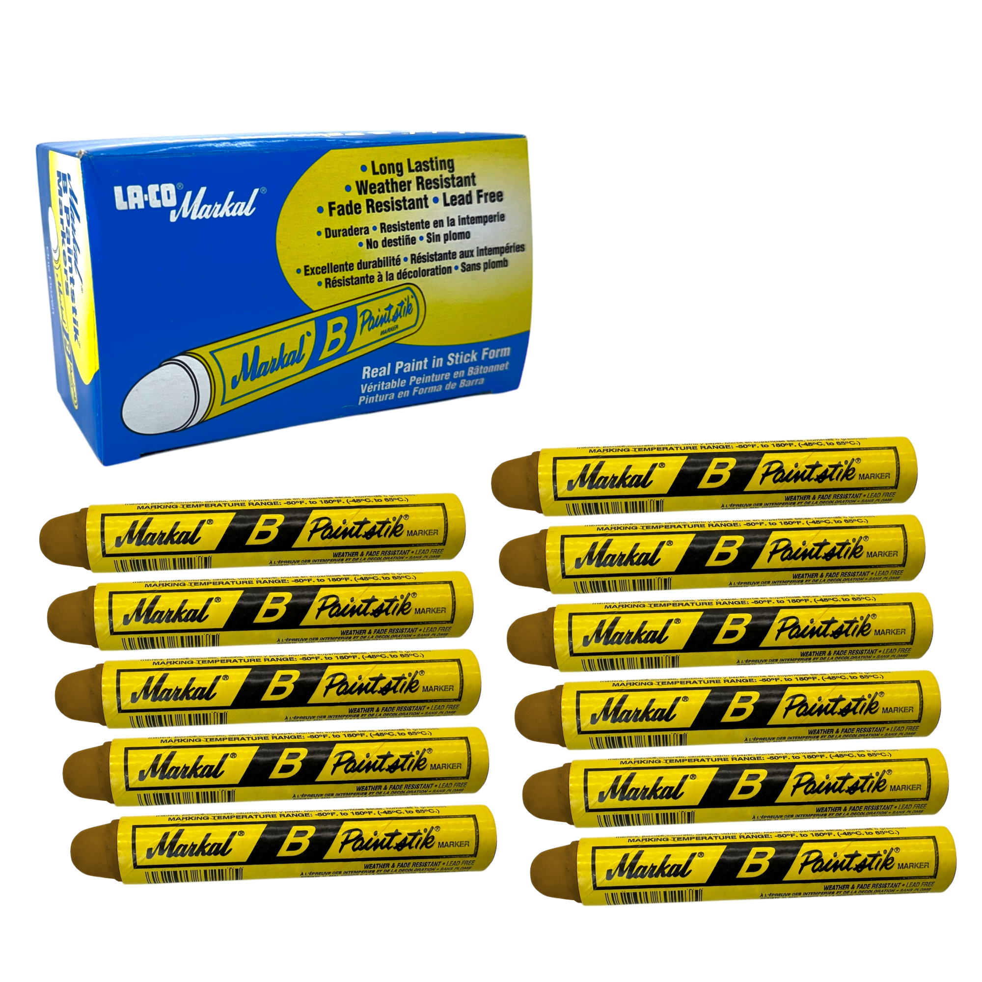 080229 by Markal | B Paintstik | Standard Size 11/16" x 4-3/4" | Brown