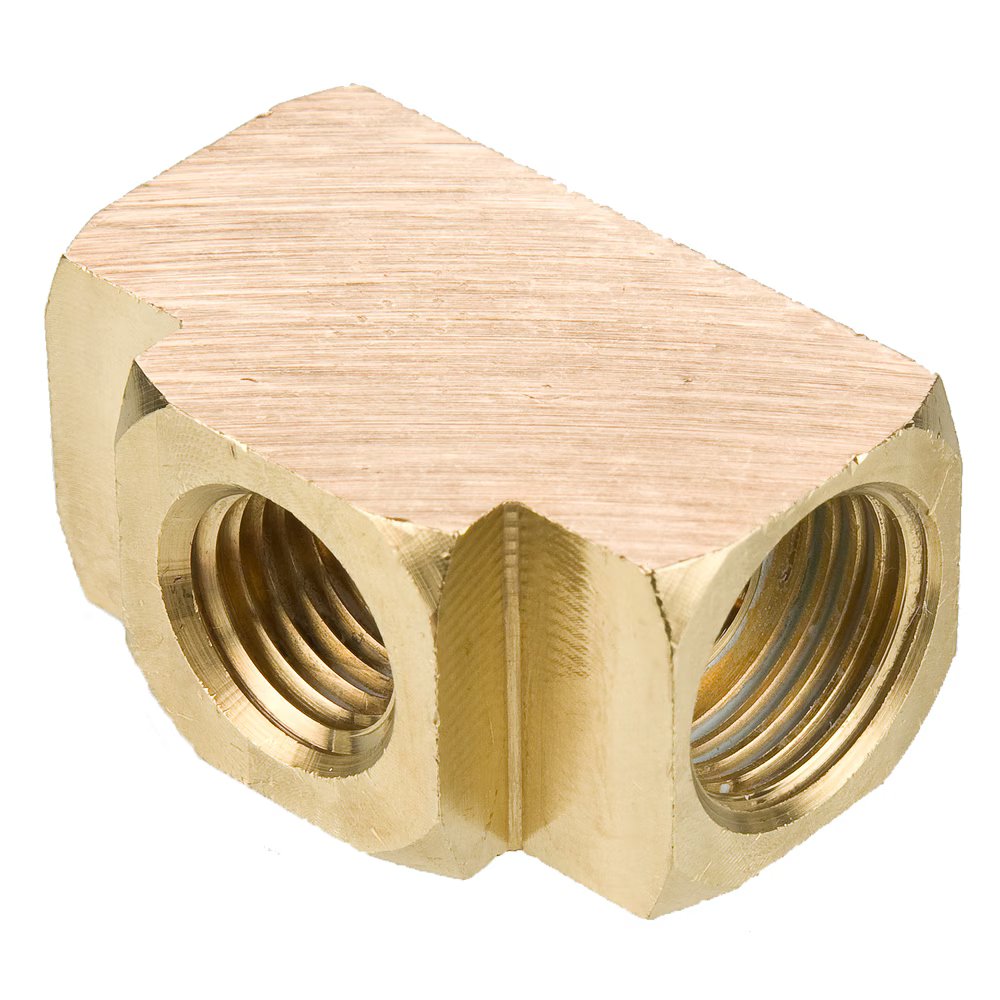 252IFHD-5-2 by Parker | Inverted Flare Fittings | 5/16" Inverted Flare x 1/8" Female Pipe Thread | 1.26" Length | Tee | Brass | Pack of 25